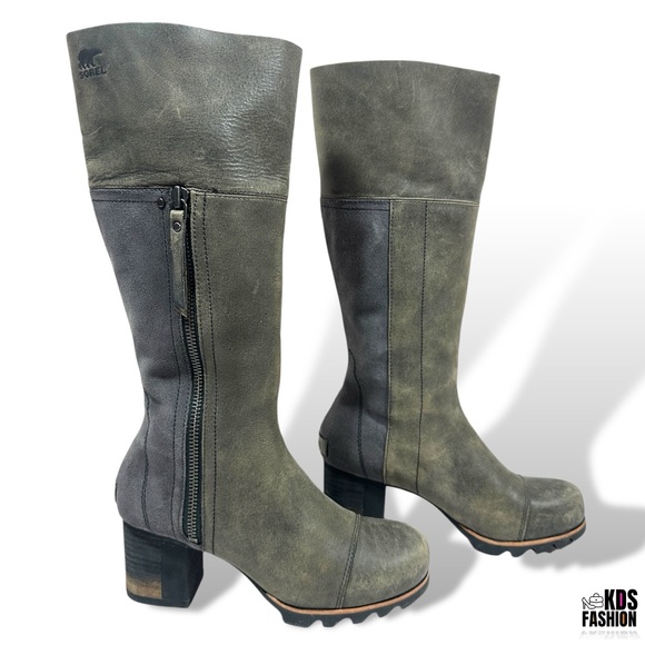 Sorel “Addington” Tall Dark Grey/Black Waterproof Boots 8 - Picture 1 of 15